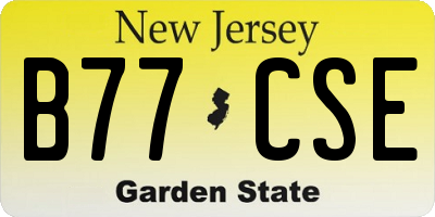 NJ license plate B77CSE