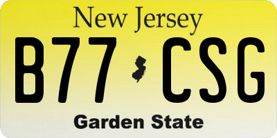 NJ license plate B77CSG