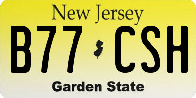 NJ license plate B77CSH