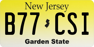 NJ license plate B77CSI