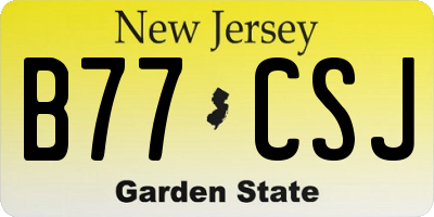 NJ license plate B77CSJ