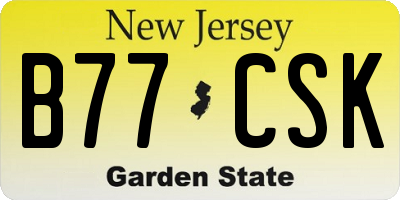 NJ license plate B77CSK