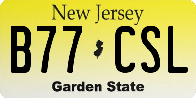 NJ license plate B77CSL