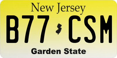 NJ license plate B77CSM