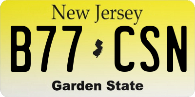 NJ license plate B77CSN