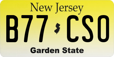 NJ license plate B77CSO
