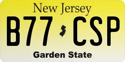 NJ license plate B77CSP