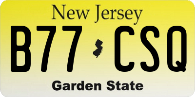 NJ license plate B77CSQ