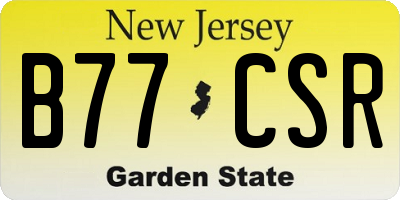 NJ license plate B77CSR