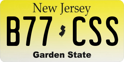 NJ license plate B77CSS