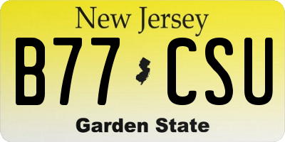 NJ license plate B77CSU