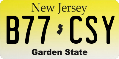 NJ license plate B77CSY