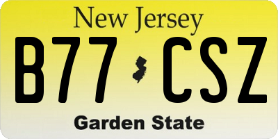 NJ license plate B77CSZ
