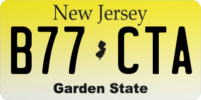 NJ license plate B77CTA