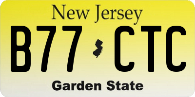 NJ license plate B77CTC