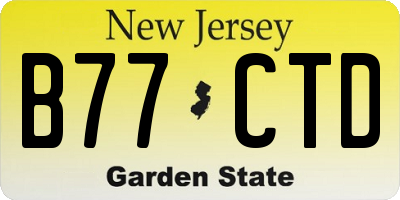 NJ license plate B77CTD