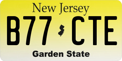 NJ license plate B77CTE