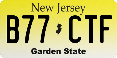 NJ license plate B77CTF