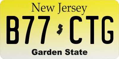 NJ license plate B77CTG