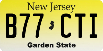 NJ license plate B77CTI