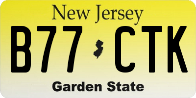 NJ license plate B77CTK