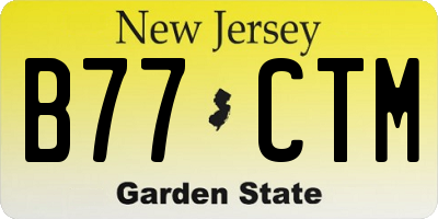 NJ license plate B77CTM