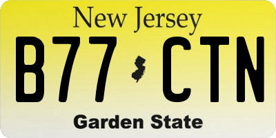 NJ license plate B77CTN