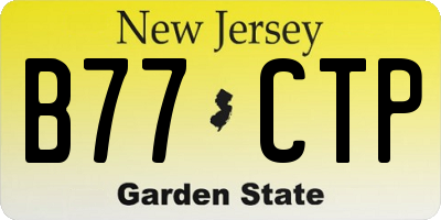 NJ license plate B77CTP