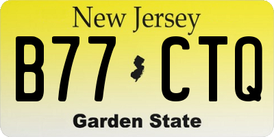 NJ license plate B77CTQ