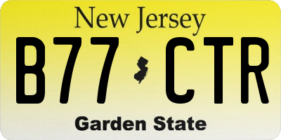 NJ license plate B77CTR