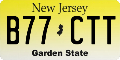NJ license plate B77CTT