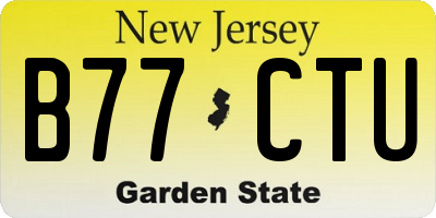 NJ license plate B77CTU