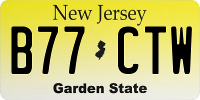 NJ license plate B77CTW