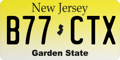 NJ license plate B77CTX
