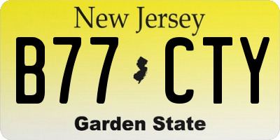 NJ license plate B77CTY
