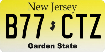 NJ license plate B77CTZ