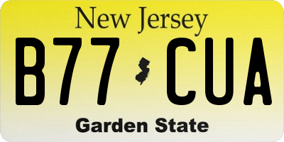 NJ license plate B77CUA