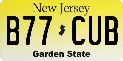 NJ license plate B77CUB