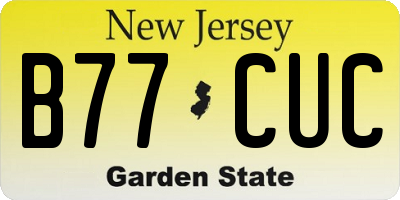 NJ license plate B77CUC