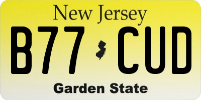 NJ license plate B77CUD