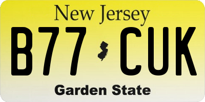 NJ license plate B77CUK