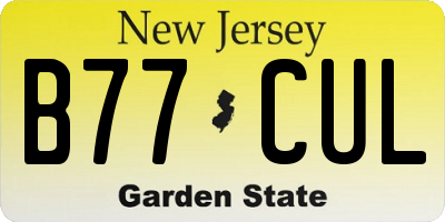 NJ license plate B77CUL