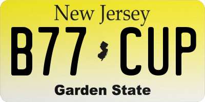 NJ license plate B77CUP