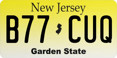 NJ license plate B77CUQ