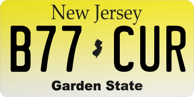 NJ license plate B77CUR