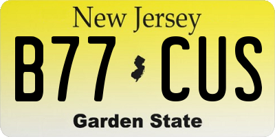 NJ license plate B77CUS