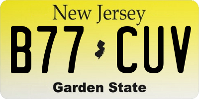 NJ license plate B77CUV