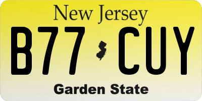 NJ license plate B77CUY