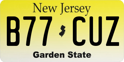 NJ license plate B77CUZ
