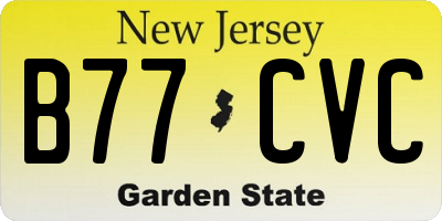 NJ license plate B77CVC